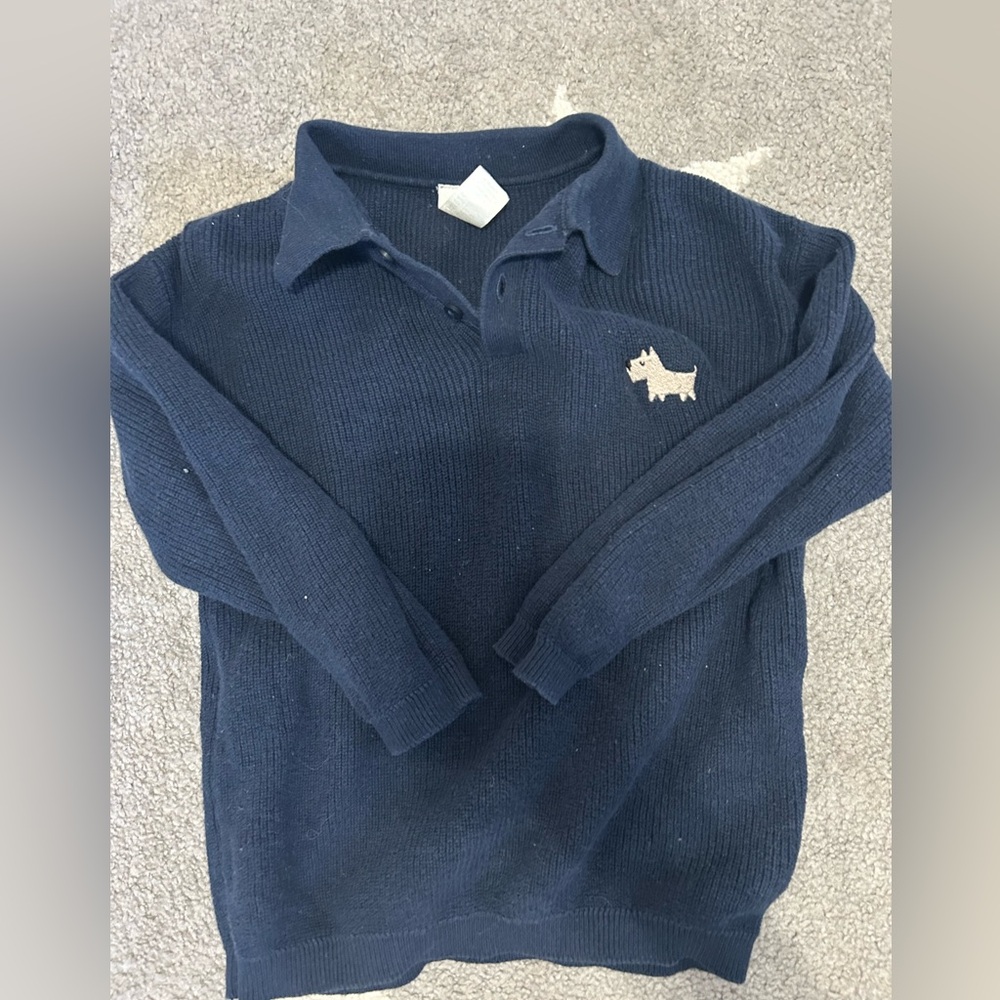HM Navy Blue Sweater with Embroidered Dog